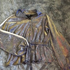 Peplum Glitter Top from Fashion Nova